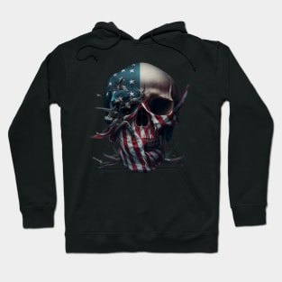 American Flag Skull T-Shirt Hoodie